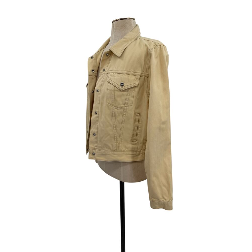 The Mighty Company Yellow Denim Jacket Snap Front Cotton Trucker Womens Medium - Picture 4 of 13